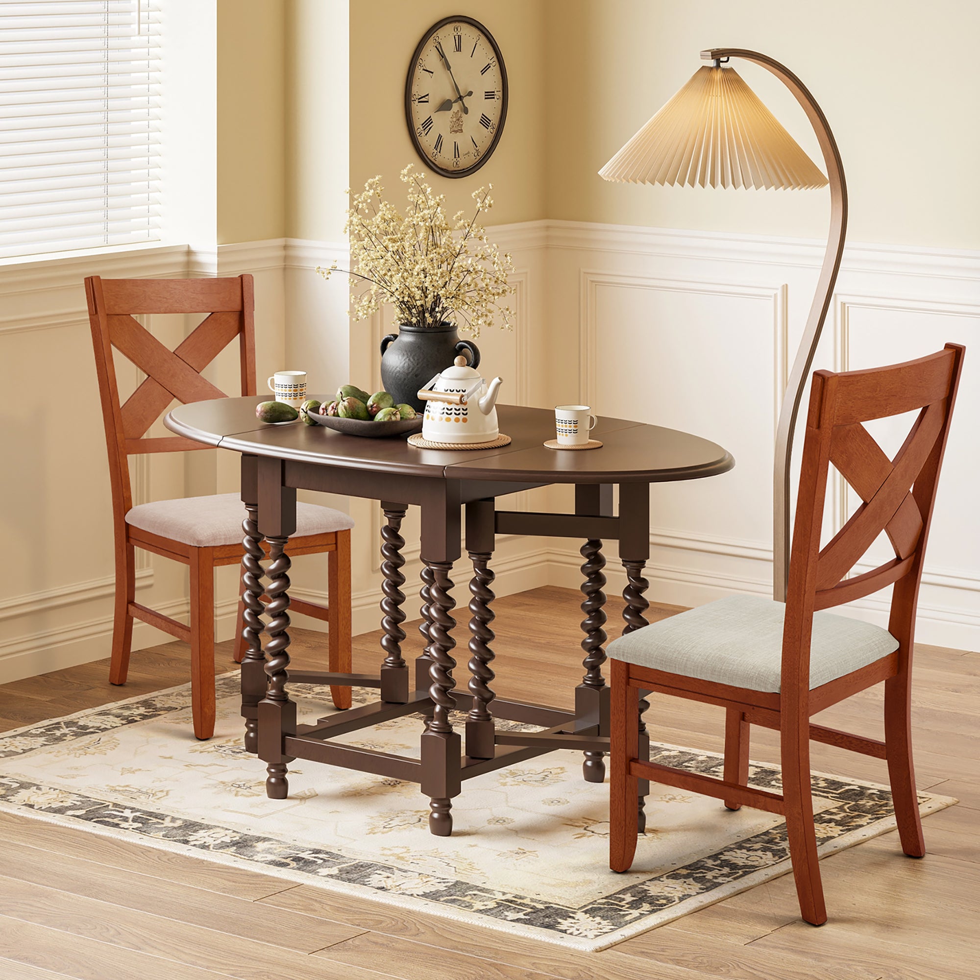EROMMY Dining Chairs Set of 6 - Modern Farmhouse Upholstered Dining Room Chairs with Natural Oak Finish | Perfect for Kitchen, Dining Room, and Farmhouse Style Decor