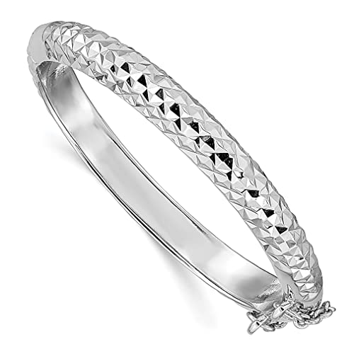 925 Sterling Silver 5.5mm Safety Clasp Hinged Baby Bangle Bracelet - Expandable, Stackable Cuff for Children & Women - Perfect as Fine Jewelry Gift for Her - Ideal for Birthdays, Christenings and Everyday Wear