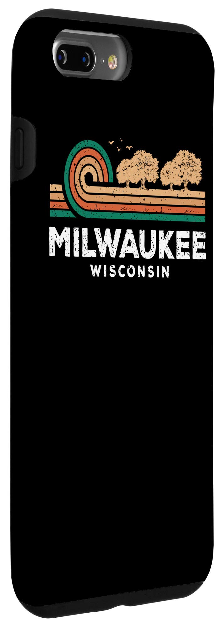 Vintage Milwaukee Sunset Wisconsin Souvenir Phone Case for iPhone 7 Plus/8 Plus - Perfect for Travel Gifts & Local Pride