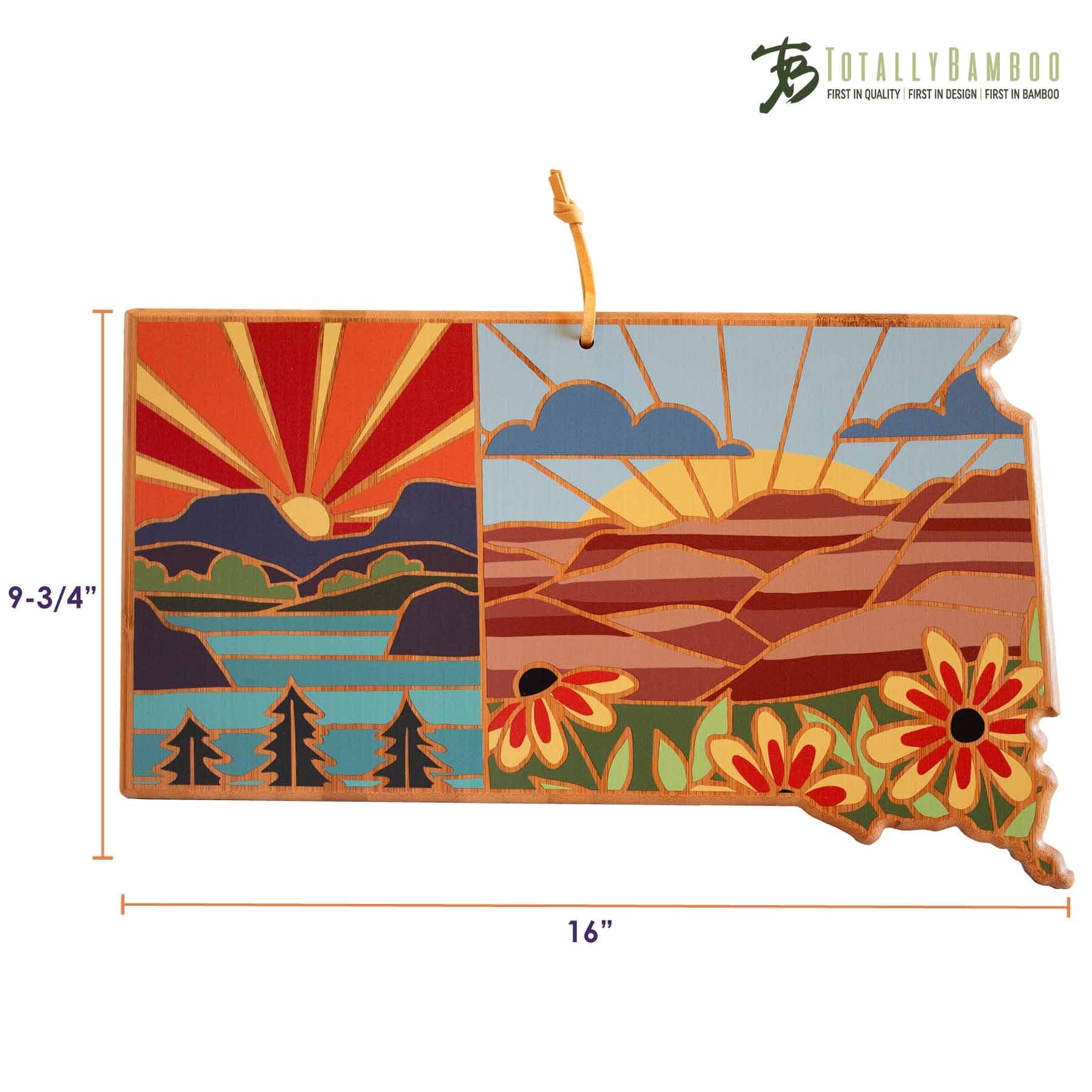 Handcrafted South Dakota Themed Wooden Cutting Board - Summer Stokes Artwork - Perfect for Kitchen Decor, Gift Giving & Serving Charcuterie