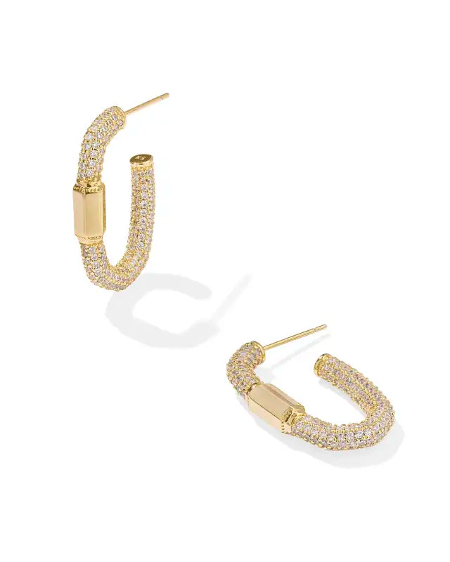 Kendra Scott Emery Hoop Earrings for Women - Sterling Silver Dangle Earrings with CZ Stones | Perfect for Everyday Wear, Parties & Gifts