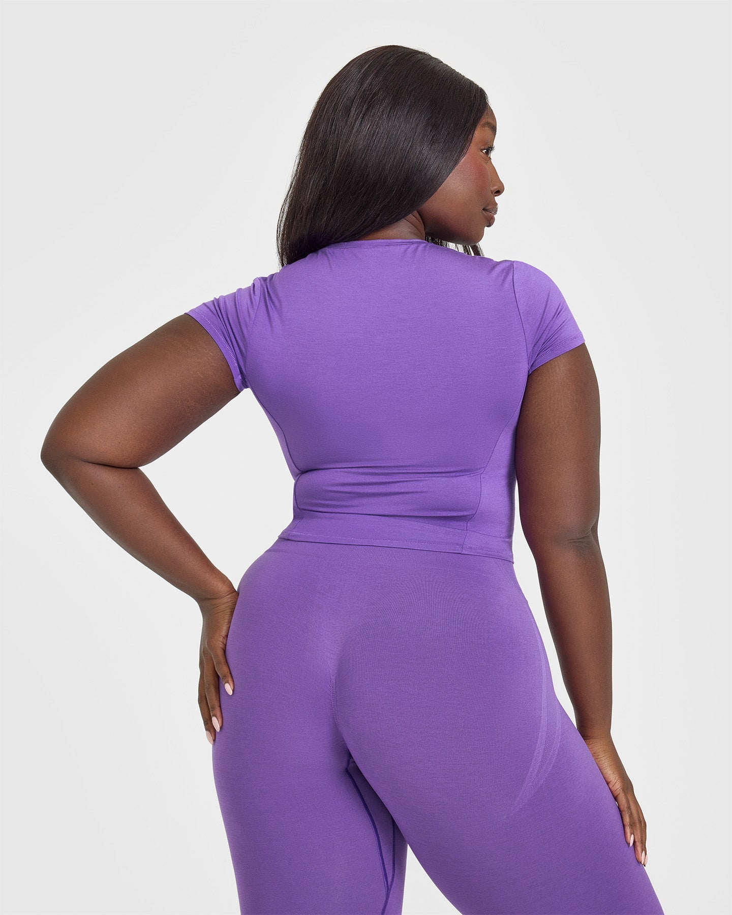 Mellow™ Soft Mid Short Sleeve T-Shirt for Women - Comfortable Casual Tee in Iris Purple | Perfect for Everyday Wear, Outings & Lounge