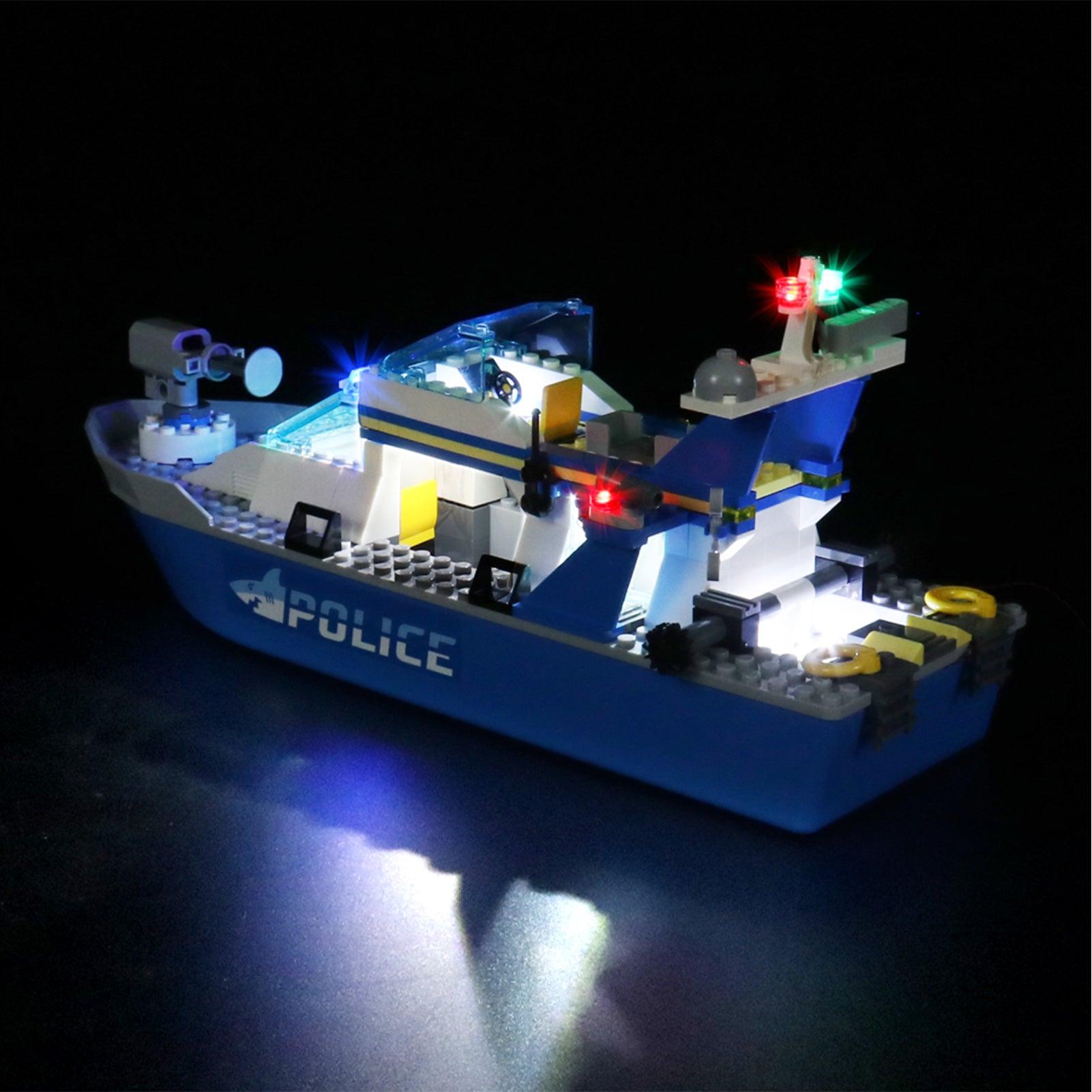 LEGO City Police Patrol Boat 60277 Light Kit - LED Lighting Set for Building Blocks | Perfect for Night Display & Model Enhancement