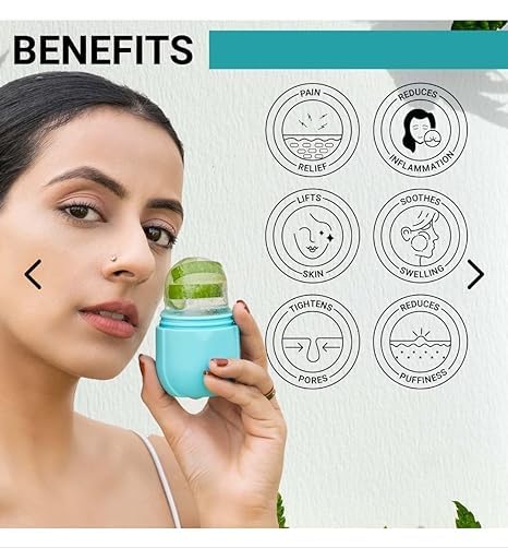 Ice Roller for Face & Body - Reduce Puffy Eyes, Acne & Pimples - Portable & Unbreakable Facial Massager for Glowing Skin - Perfect for Home, Travel & Skincare Routine