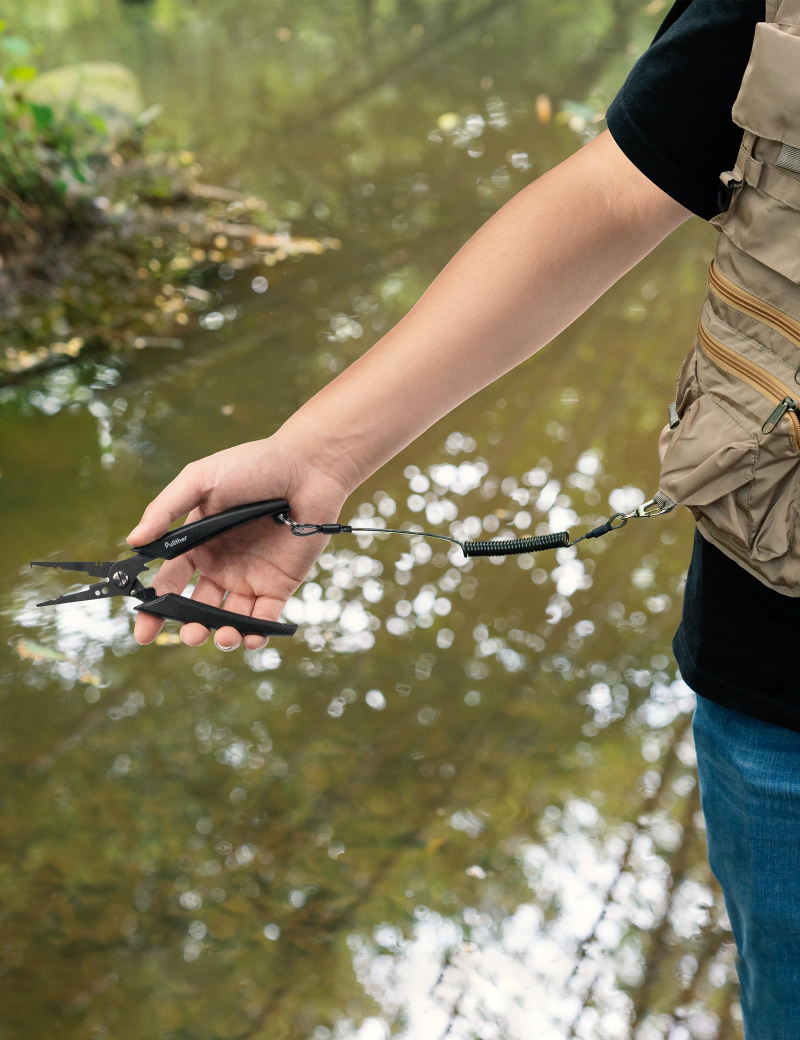 **Pullther Fish Lip Gripper - Multi-Function Fishing Pliers for Saltwater, Fly & Ice Fishing - Durable Fishing Gear & Perfect Gift for Anglers (Great for Catch & Release, Boat Fishing & Outdoor Adventures)**