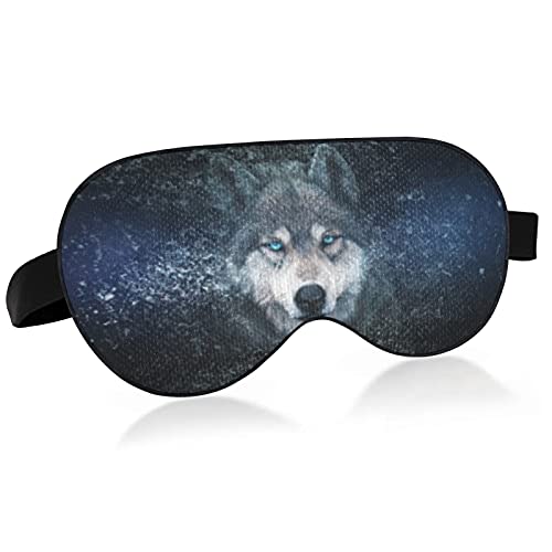 Wolf Face Adjustable Sleep Mask - Ultralight Soft Blindfold with Elastic Hidden Strap & Fashion Patterns for Relaxation - Blocks Light for Better Sleep (8.5x6x0.4 Inch, Pack of 4) - Perfect for Travel, Napping & Nighttime Use