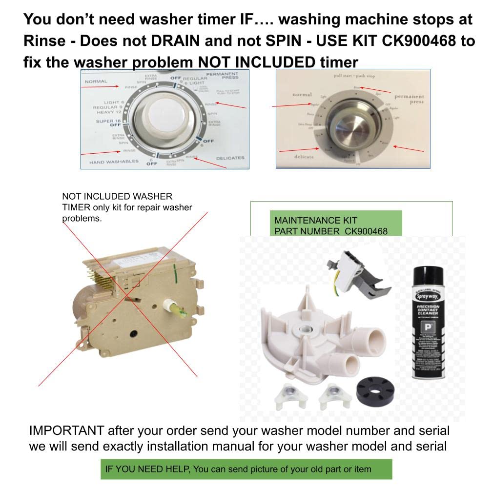 GLOB PRO SOLUTIONS 3954563C Washing Machine Timer Replacement - Compatible with 3954563, 3954563A/B/C/D/E/F Models - Perfect for Laundry Room Repairs & Appliance Maintenance