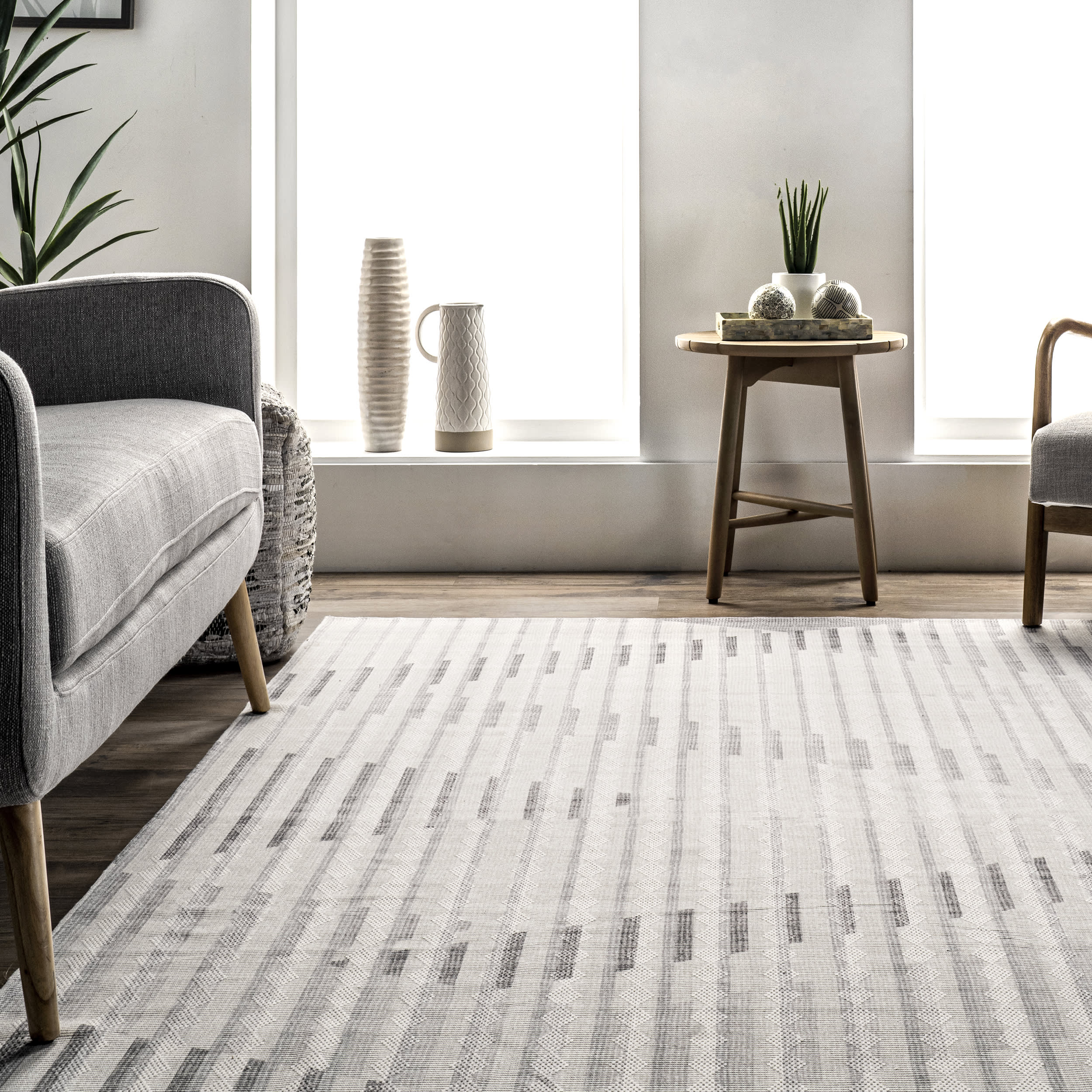 Farrah Washable Modern Area Rug - Soft Beige Boho Chic Living Room Carpet for Home Decor | Perfect for Bedroom, Living Room & Office