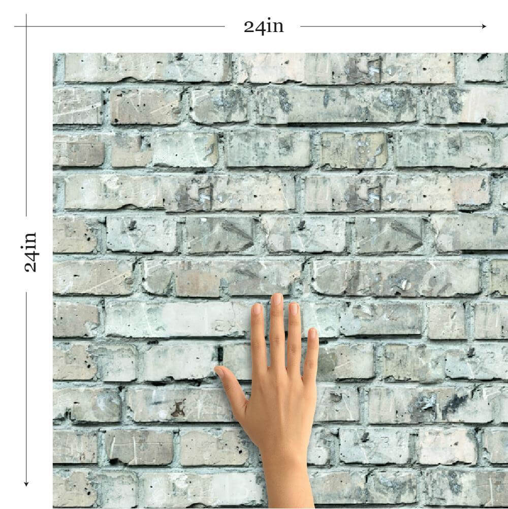 Turquoise Brick Texture Peel and Stick Removable Wallpaper - Self-Adhesive Decorative Vinyl for Bedroom, Living Room & Office Walls - Easy to Apply & Remove