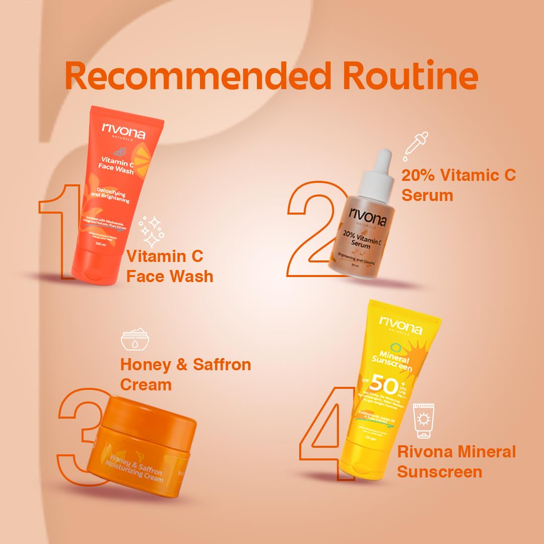 Rivona Naturals Honey & Saffron Face Cream with Niacinamide & Kojic Acid - Brightening & Nourishing Skin Care for Glowing Complexion - Vegan, Dermatologist-Tested (50g) - Perfect for Daily Moisturizing & Nighttime Skincare Routine