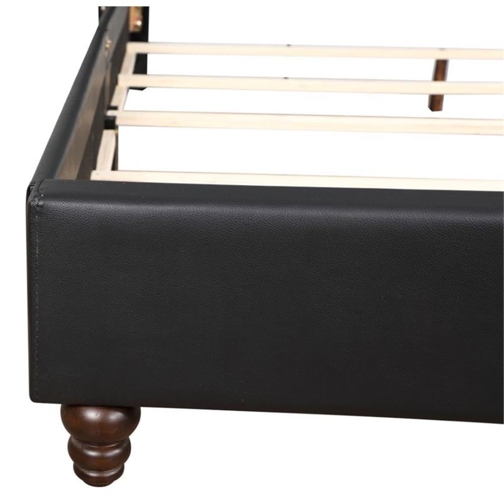 Glory Furniture Julie Velvet Upholstered Queen Bed Frame in Black - Luxurious Modern Bedroom Furniture for Master Bedroom & Guest Room