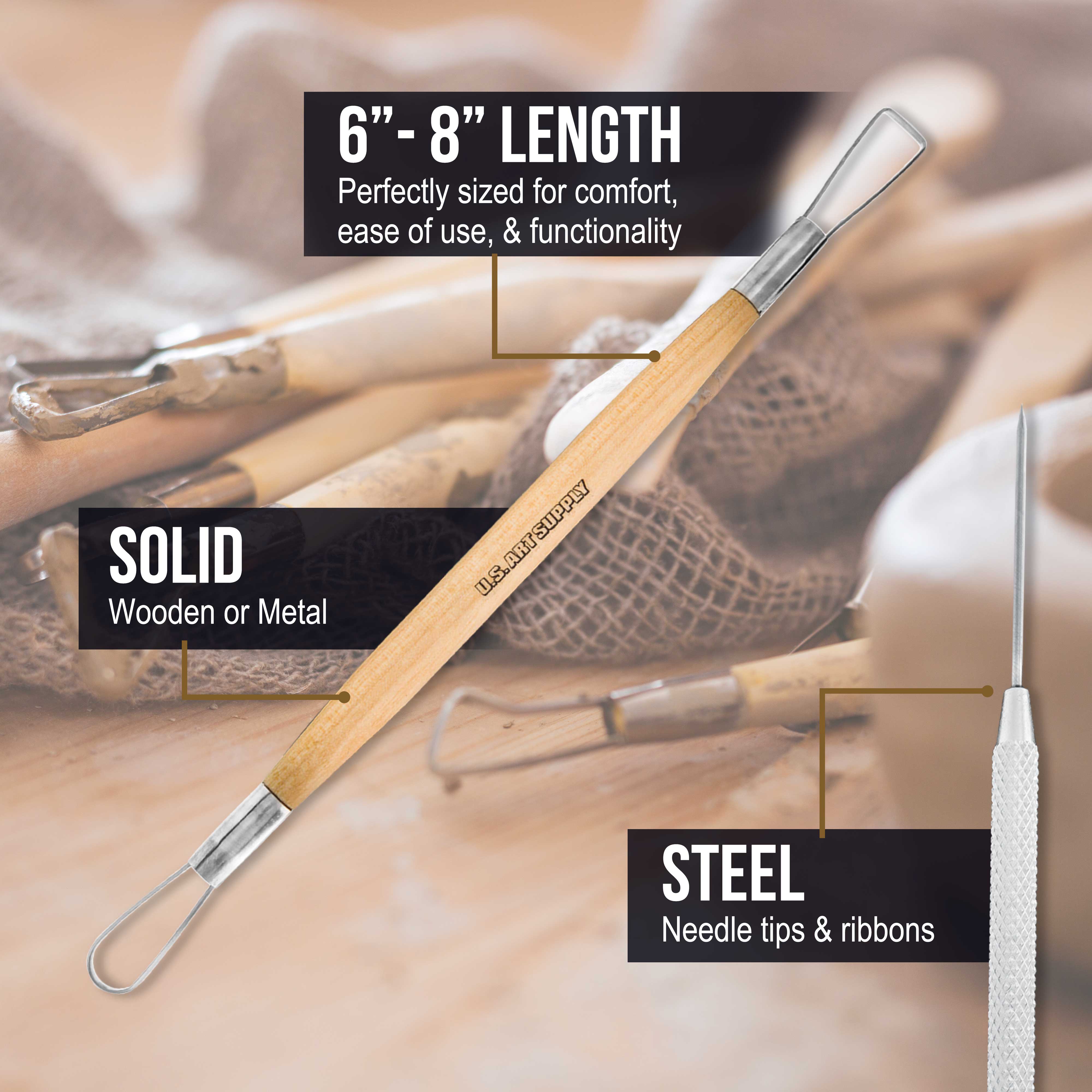 26-Piece Pottery & Clay Tools Set with Canvas Case - Professional Sculpting, Ceramics Kit for Artists, Students - Perfect for Pottery Making, Clay Modeling & Easy Storage & Transport