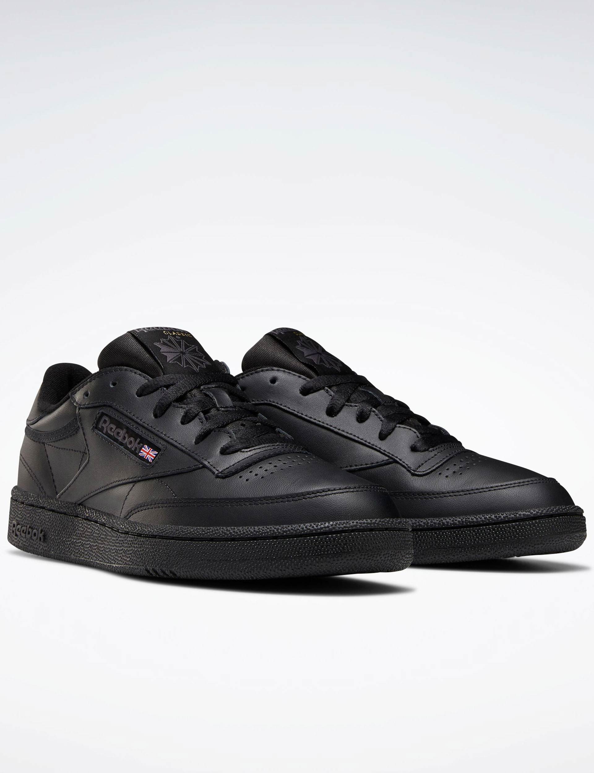 Reebok Club C 85 Vintage Sneakers - Intense Black/Charcoal - Men's Classic Casual Shoes for Everyday Wear & Street Style
