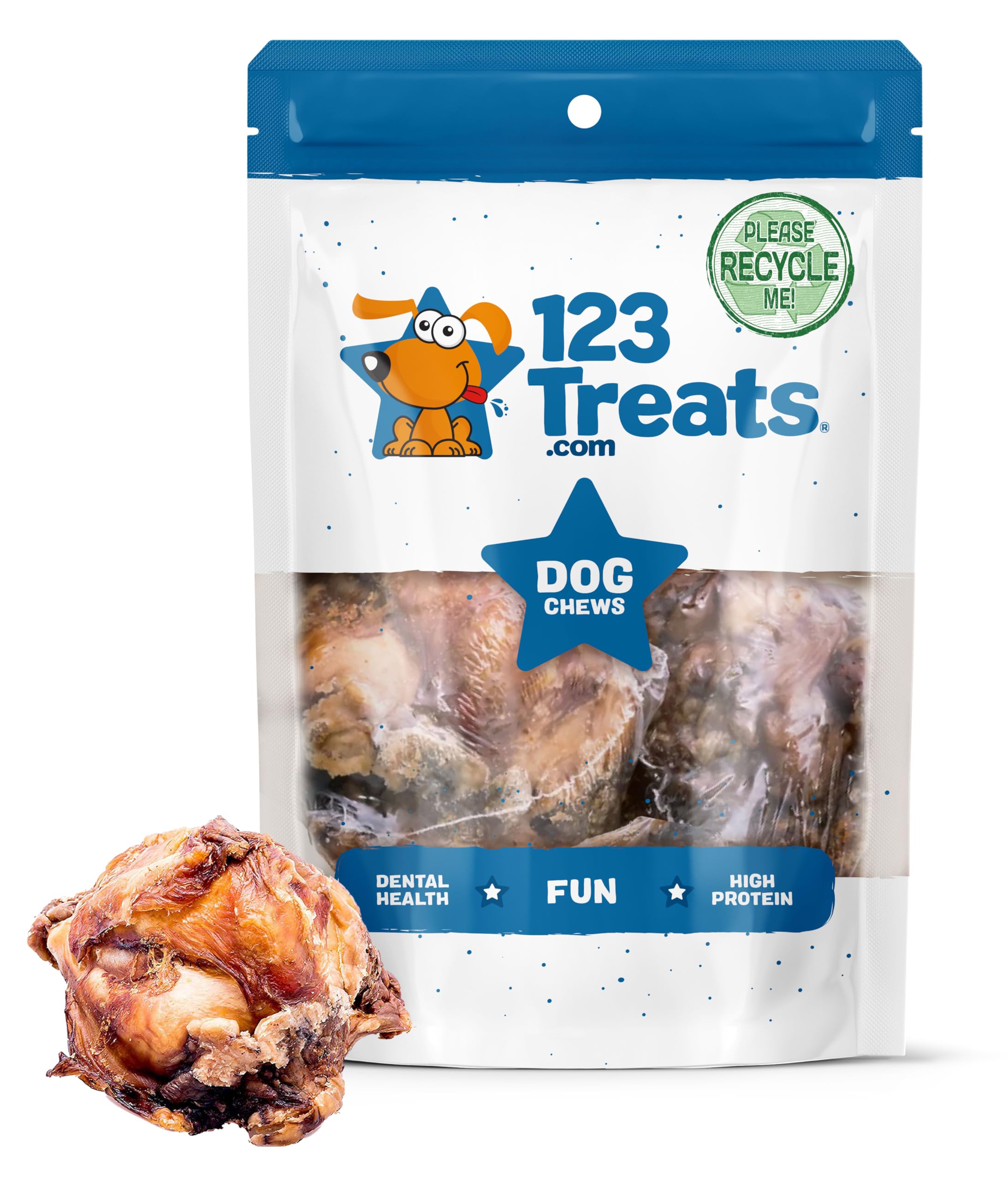 Premium 100% Natural Grass-Fed Beef Knee Cap Dog Bones - All-Natural Long-Lasting Chews for Dogs, No Additives or Preservatives - USA Made Dental Treats for Oral Health (Pack of 3) - Perfect for Aggressive Chewers & Teeth Cleaning