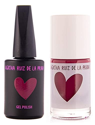 Agatha Ruiz de la Prada Gel Nail Polish Set - Long Lasting UV/LED Nail Art Kit with Eggplant Purple Color - Perfect for Salon, Home Manicure & Gift Giving