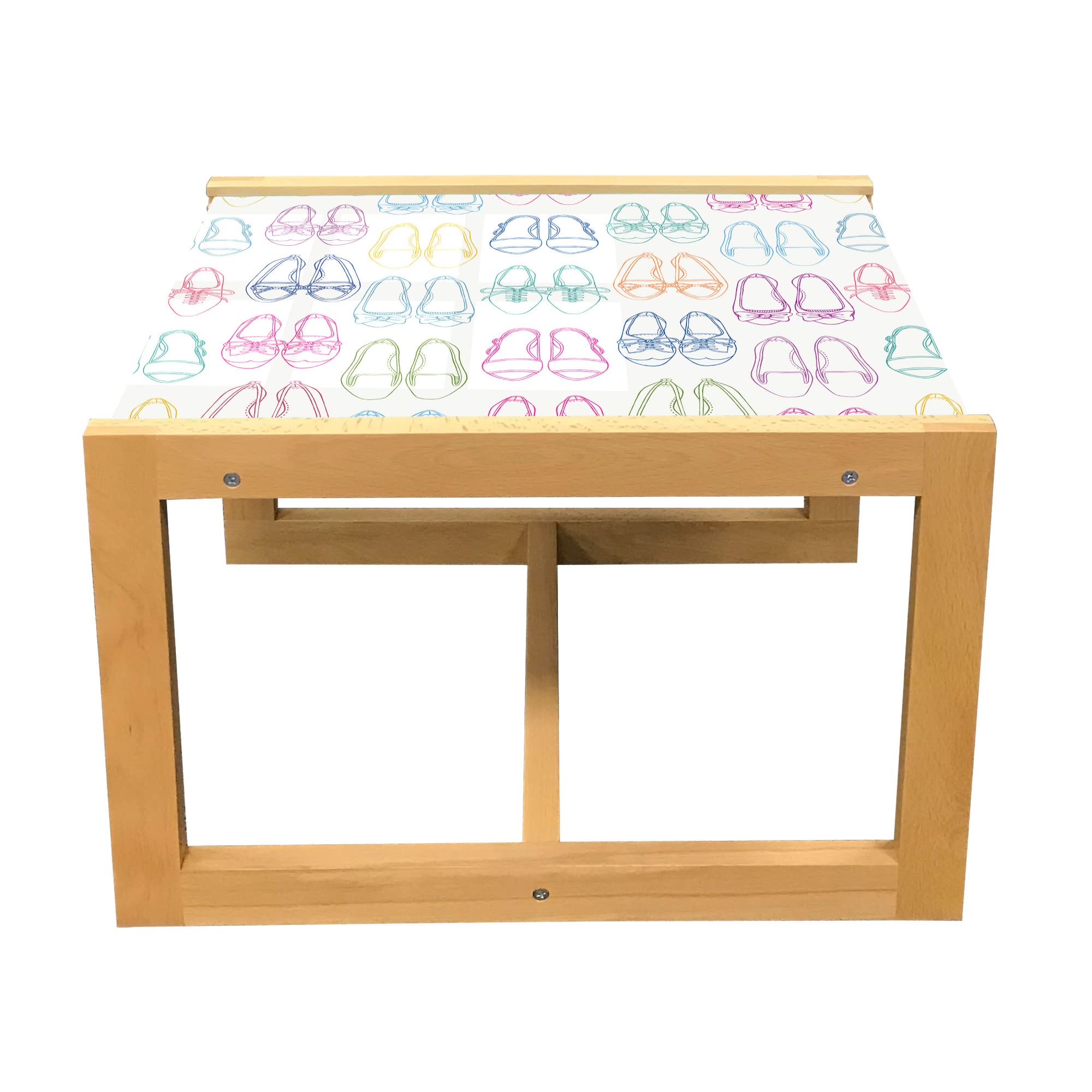 Ambesonne Coffee Table - Ballerina Shoes Design, Acrylic Glass Top with Wooden Frame for Office & Dorm Decor