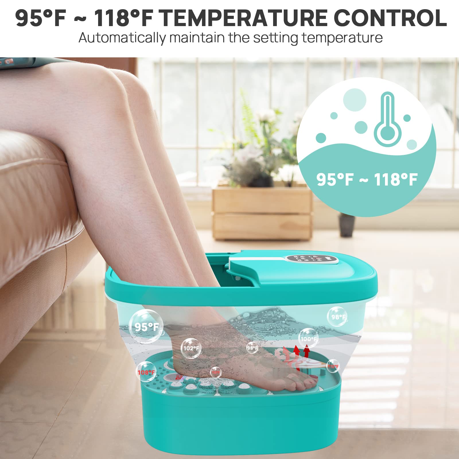 HOSPAN Electric Foot Spa with Heat, Bubble, Remote & 24 Shiatsu Massage Balls - Collapsible Foot Bath for Relaxation, Stress Relief & Pedicure - Perfect for Home Spa, Self-Care & Gift Giving