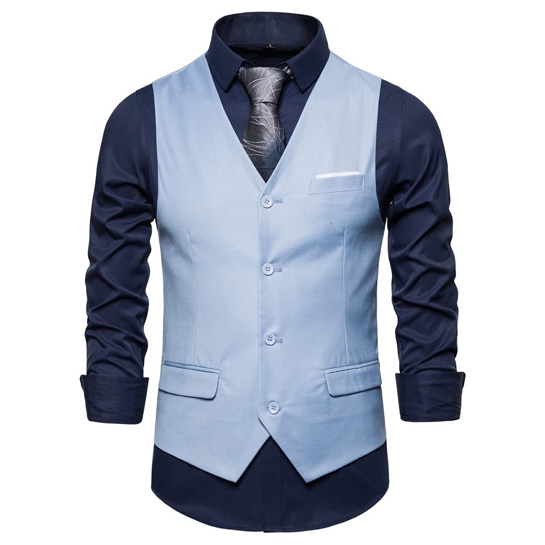 Homisy Men's Suit Vests - Sleeveless Floral Print Waistcoat for Business, Wedding & Groomsmen | Trendy Fashion Vest for Formal Occasions & Office Wear