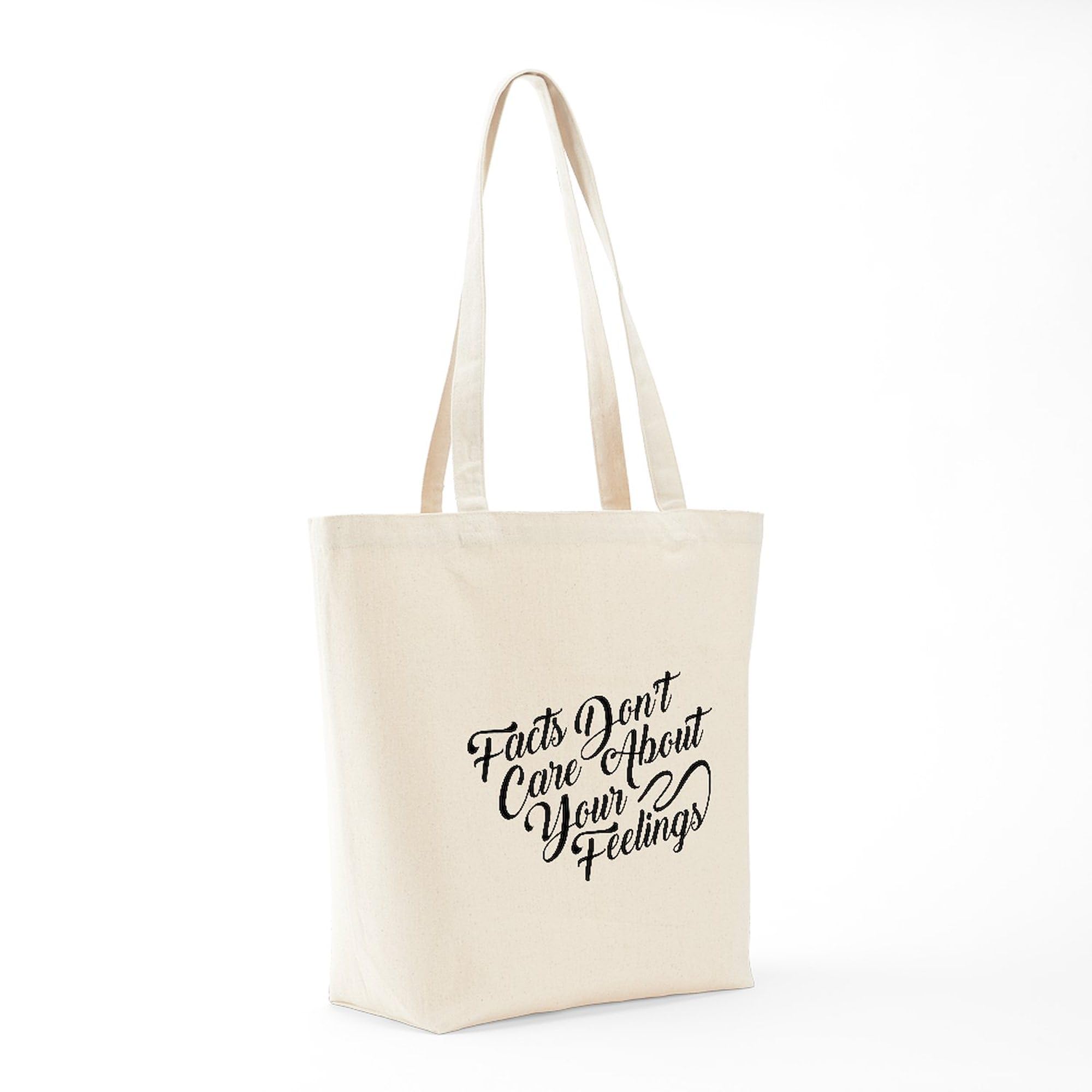 Facts Don't Care About Your Feelings Tote Bag - Natural Canvas Reusable Shopping Bag for Groceries, Beach & Everyday Use