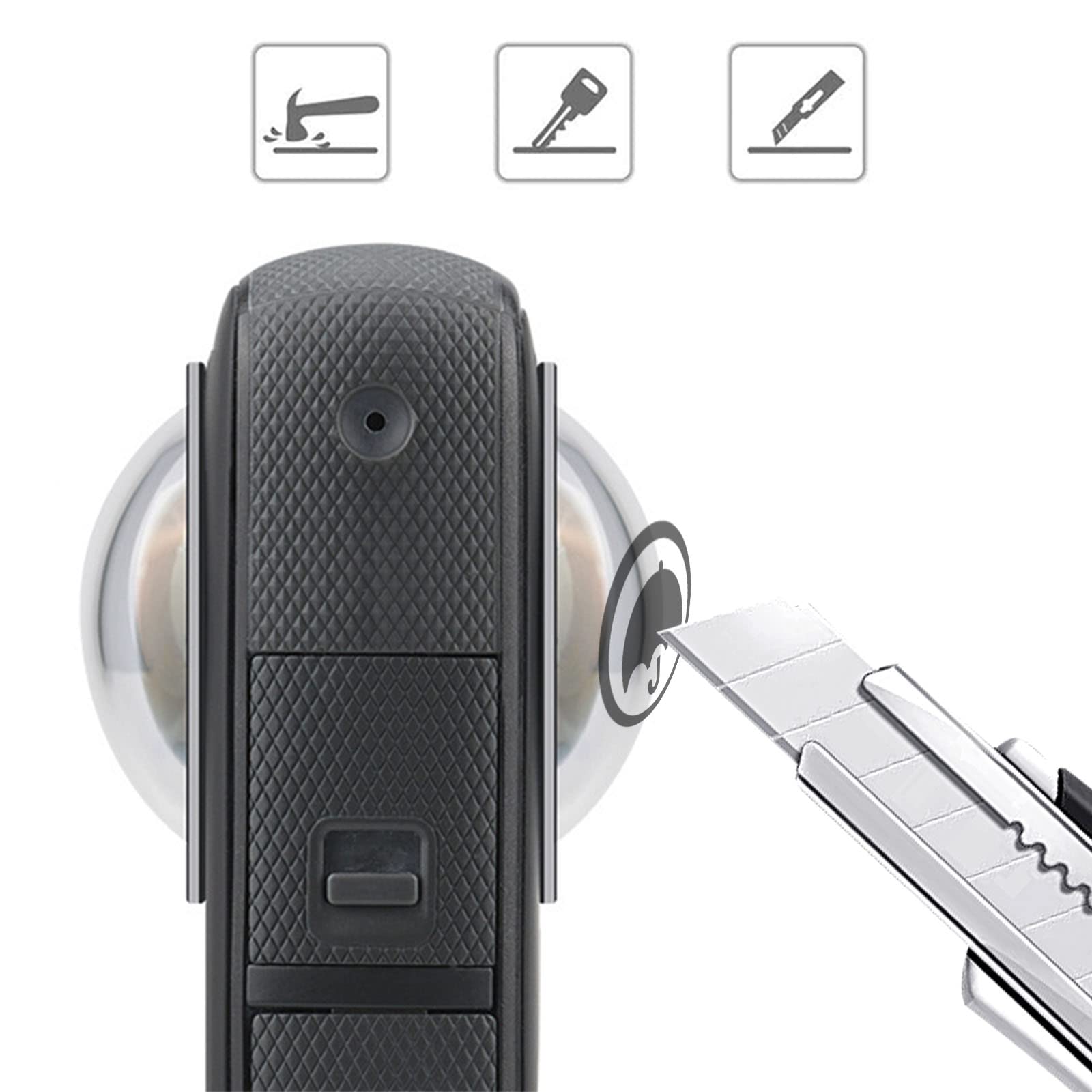 Insta360 ONE X2 Lens Guard & Screen Protector Kit - 2Pcs Oleophobic Fingerprint-Proof Lens Protectors + 4Pcs Tempered Glass Screen Protectors - Crystal Clear Protection for Action Camera - Perfect for Outdoor Adventures & Vlogging