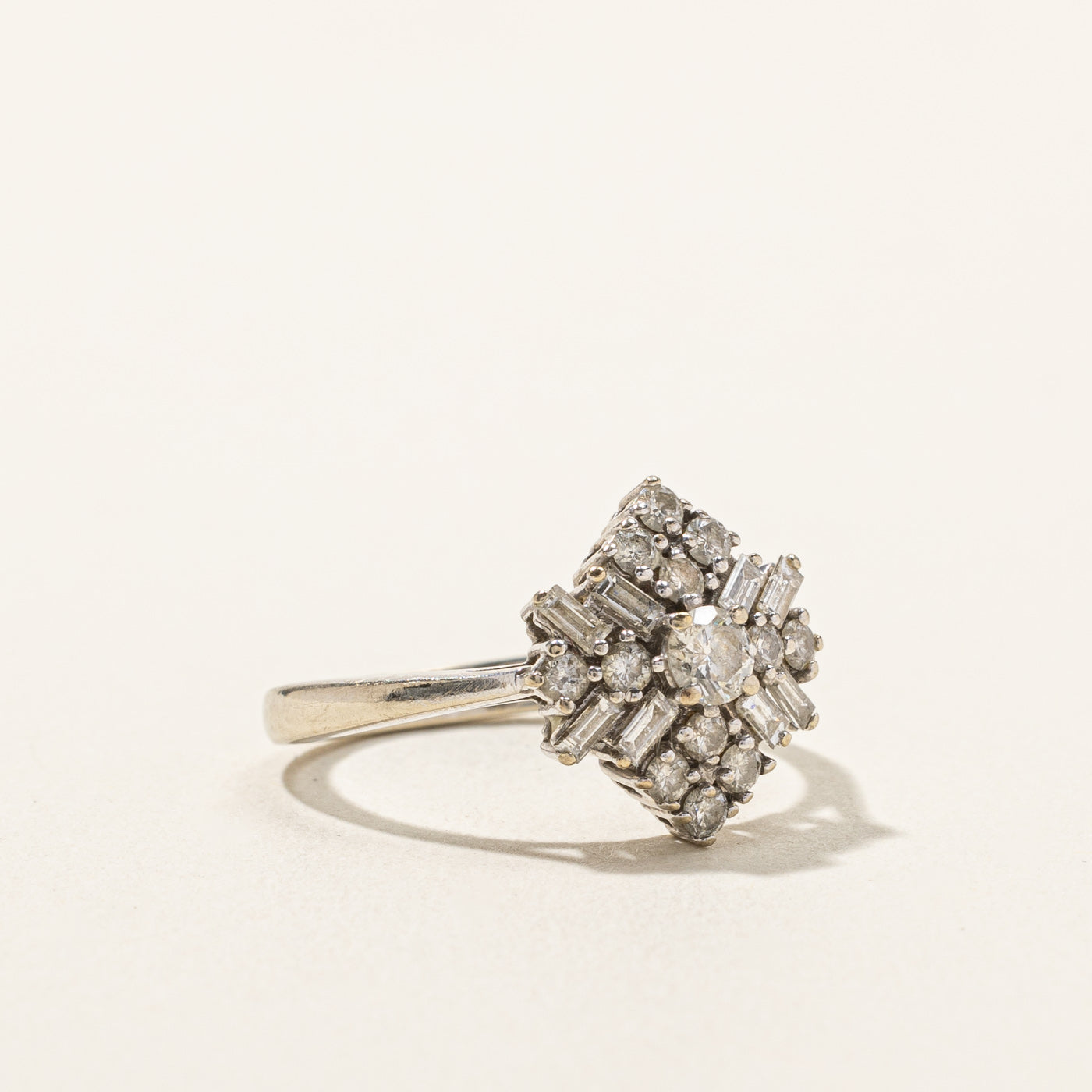 0.66ctw Diamond Cluster Ring for Women | Size 6.25 | Round Cut Engagement Wedding Band | Perfect for Anniversary, Proposal & Special Occasions