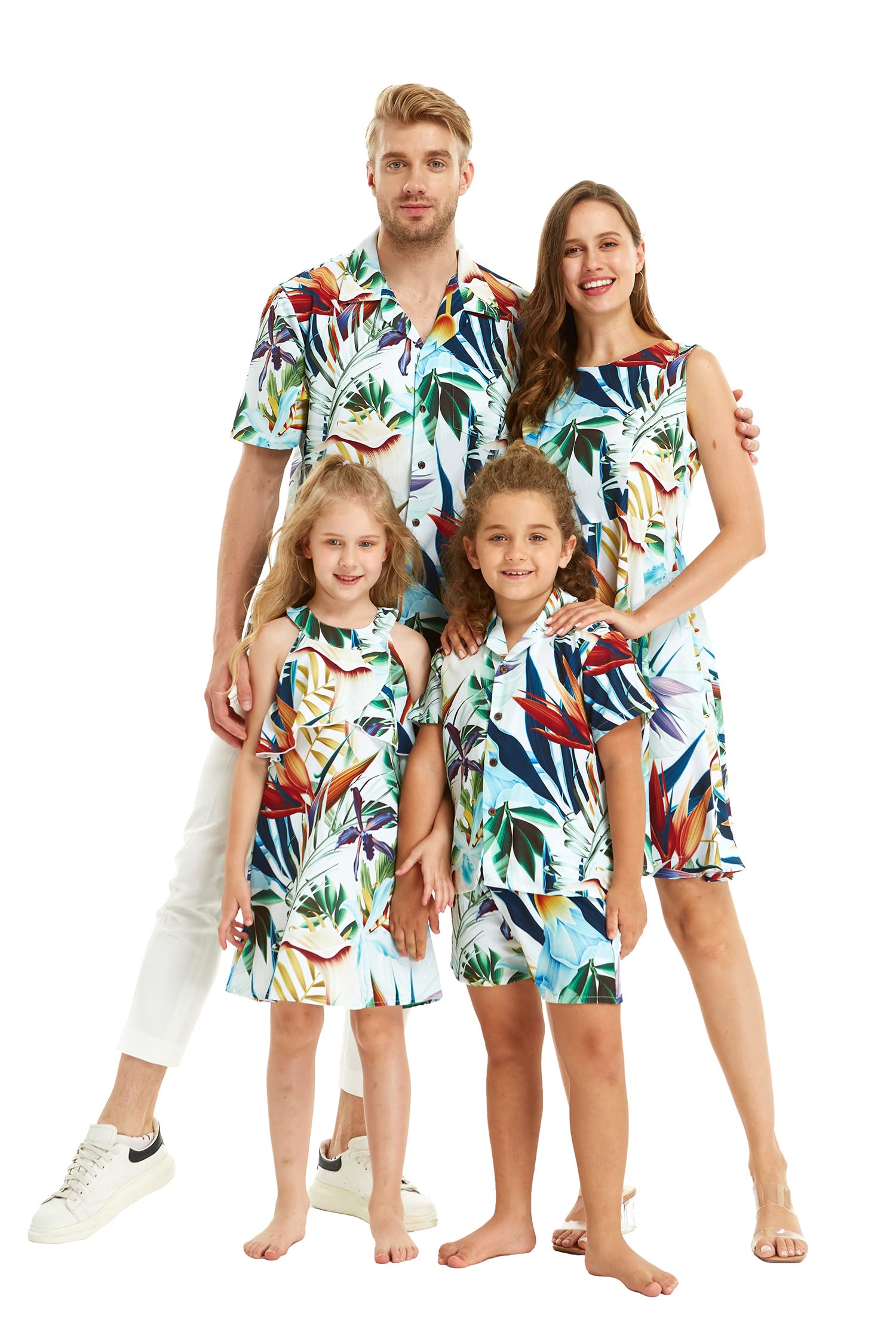 Hawaiian Luau Outfits for Family - Matching Tropical Shirts for Men, Women, Boys & Girls | Beach Party, Summer Vacation & Theme Party Wear