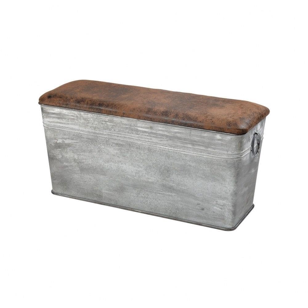 Elk Lighting Upholstered Bench - Grey & Brown Fabric Seat with Sturdy Wooden Frame | Perfect for Entryway, Bedroom, or Living Room Decor