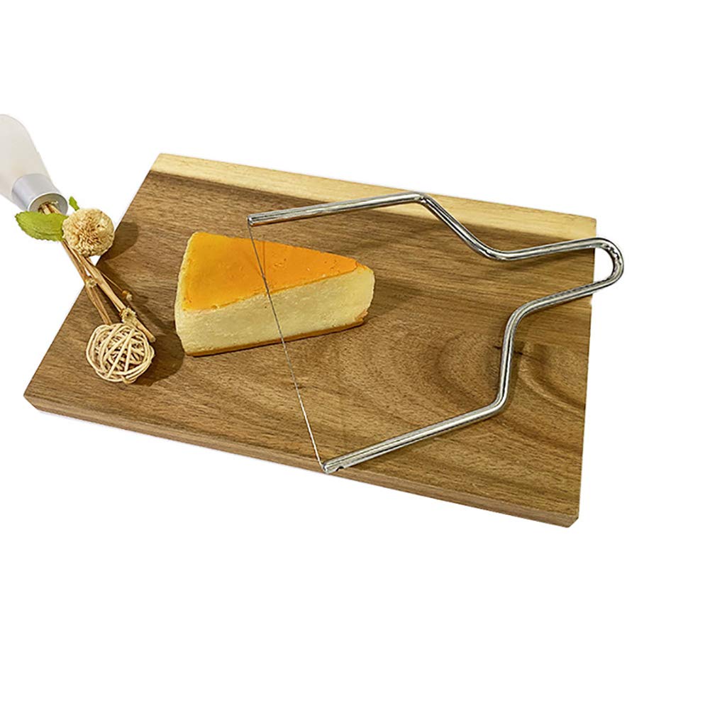 GSHLLO 2-Piece Stainless Steel Cheese & Butter Cutter Set - Professional Cheese Slicer with Wire for Kitchen, Party Platters & Charcuterie Boards