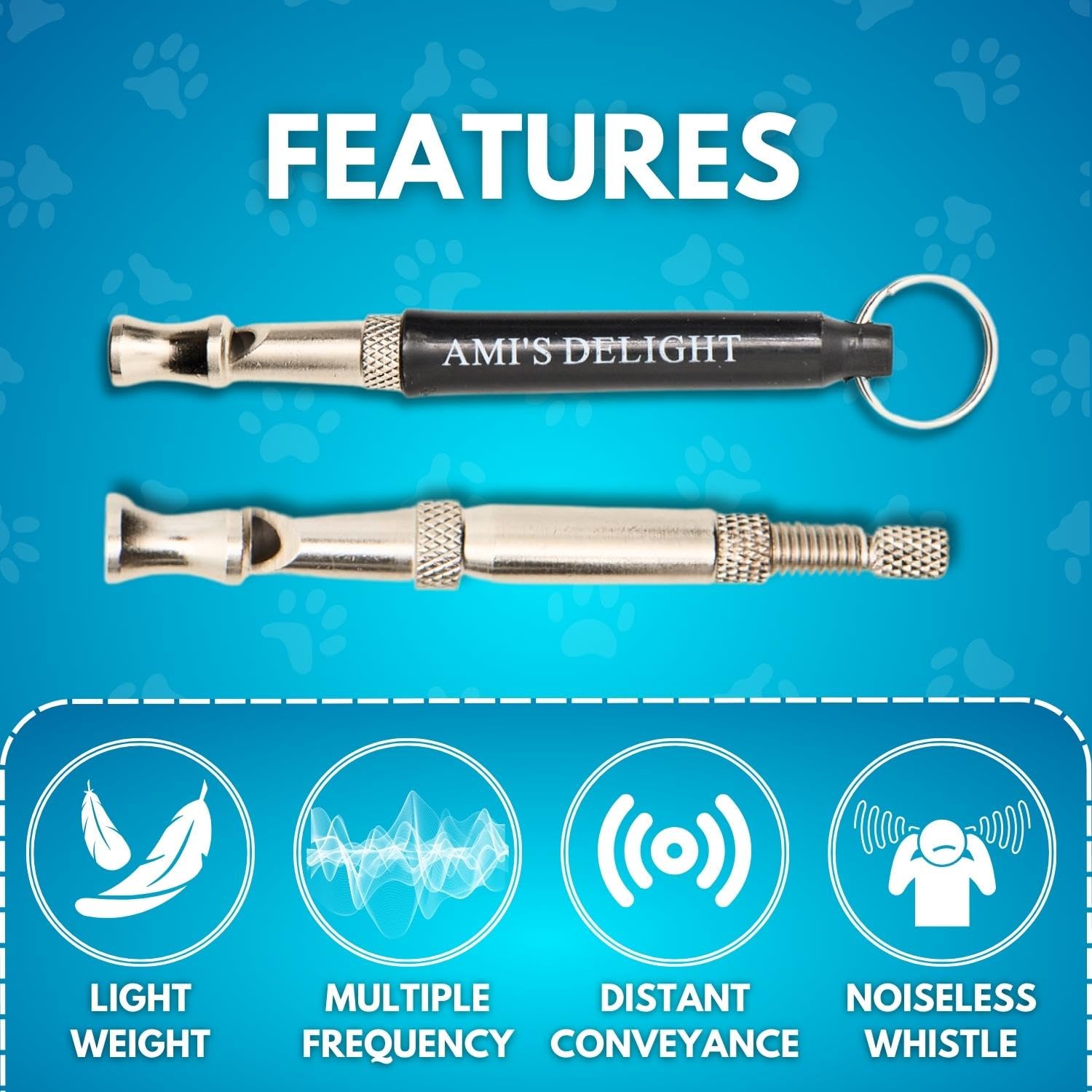 Premium Adjustable Dog Whistle Set - 5 PCS with Lanyards & Clicker for Bark Control - Train Neighbor's Dogs