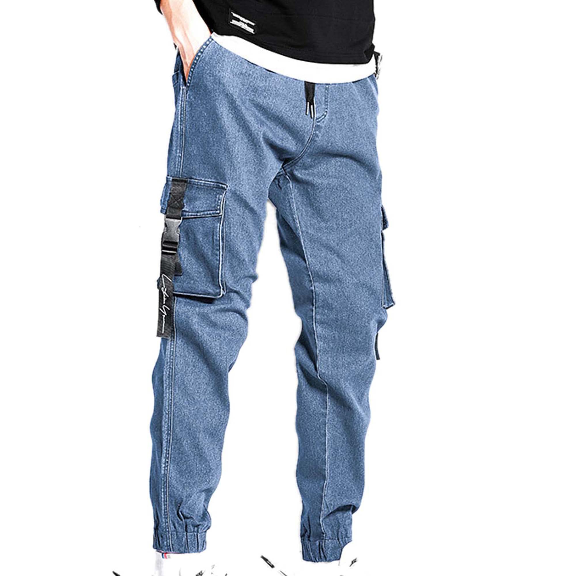 XYXIONGMAO Men's Hip Hop Jogger Pants - Streetwear Cargo Sweatpants with Multiple Pockets, Loose Fit Casual Jeans for Teens & Adults | Perfect for Gym, Street Style & Everyday Wear
