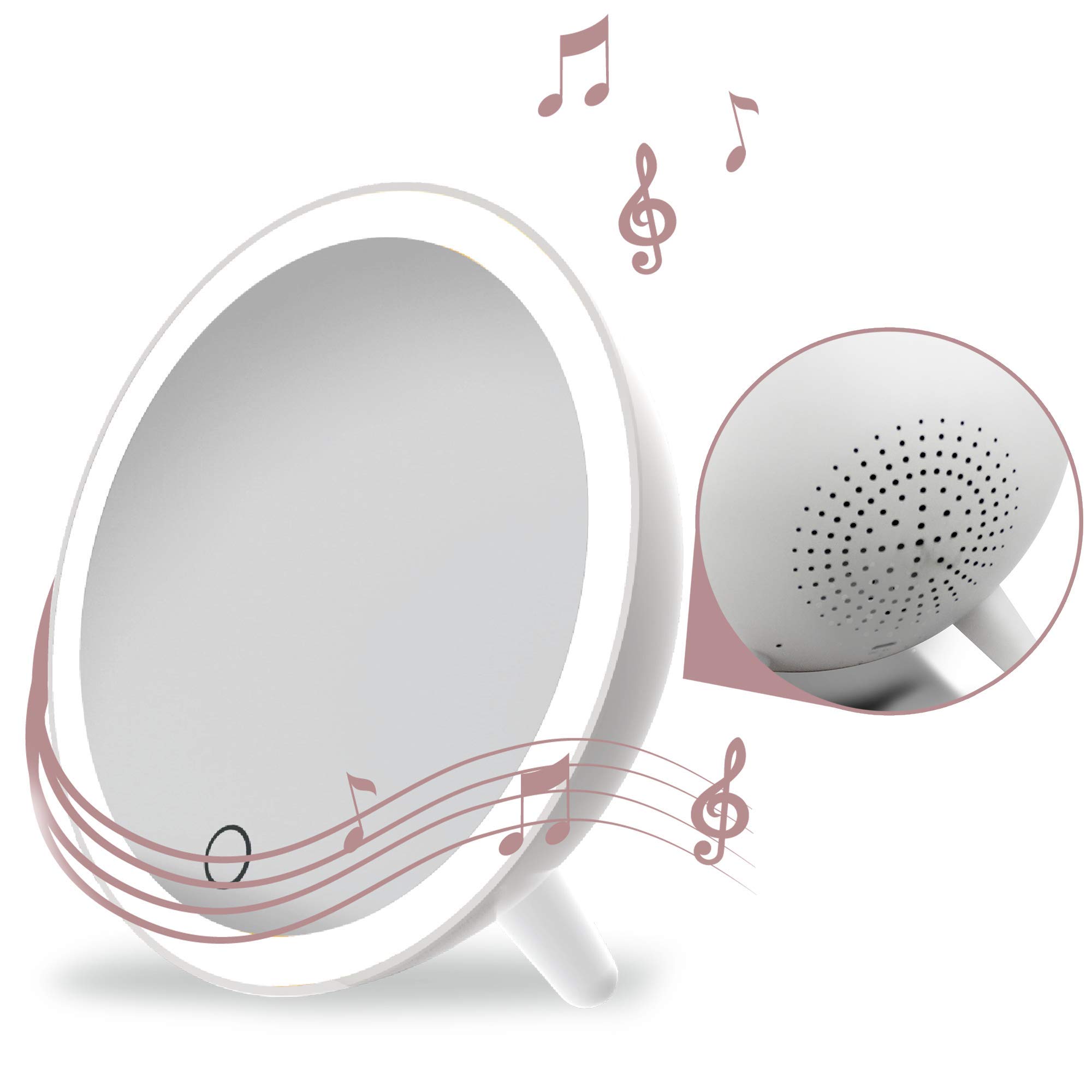 Aduro LED Vanity Mirror with Lights & Bluetooth Speaker - Wireless Rechargeable Makeup Mirror for Home & Travel - Perfect for Beauty, Skincare, and Music Lovers