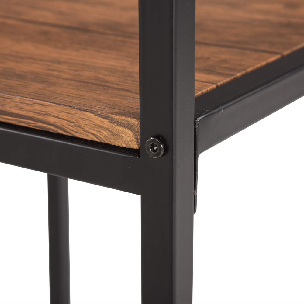 Modern Light Walnut Dining Table with 2 Chairs - Multi-Functional Computer Gaming Desk & Study Table - Industrial Style Home Office Desk for Work, Gaming & Dining - Sturdy Laptop Table for Small Spaces