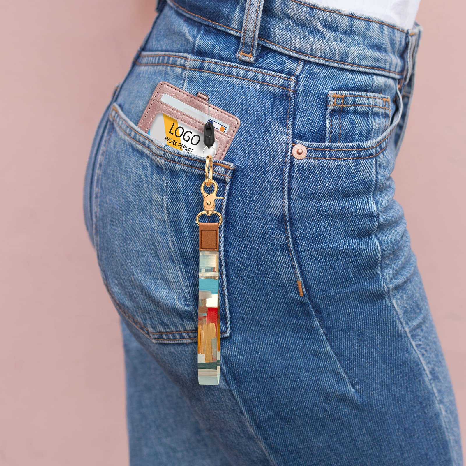 Stylish Wrist Lanyard Keychain - Adjustable Wristlet Strap for Keys, ID Badges, Cards & Phone (Perfect for Work, Travel & Outdoor Activities) - Unisex Design for Men & Women