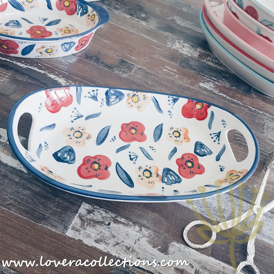 Handmade Pink Blossom Oval Ceramic Baking Dish - 12 Inch Porcelain Casserole Pan for Oven, Microwave & Dishwasher | Perfect for Casseroles, Lasagna, Desserts & Holiday Baking