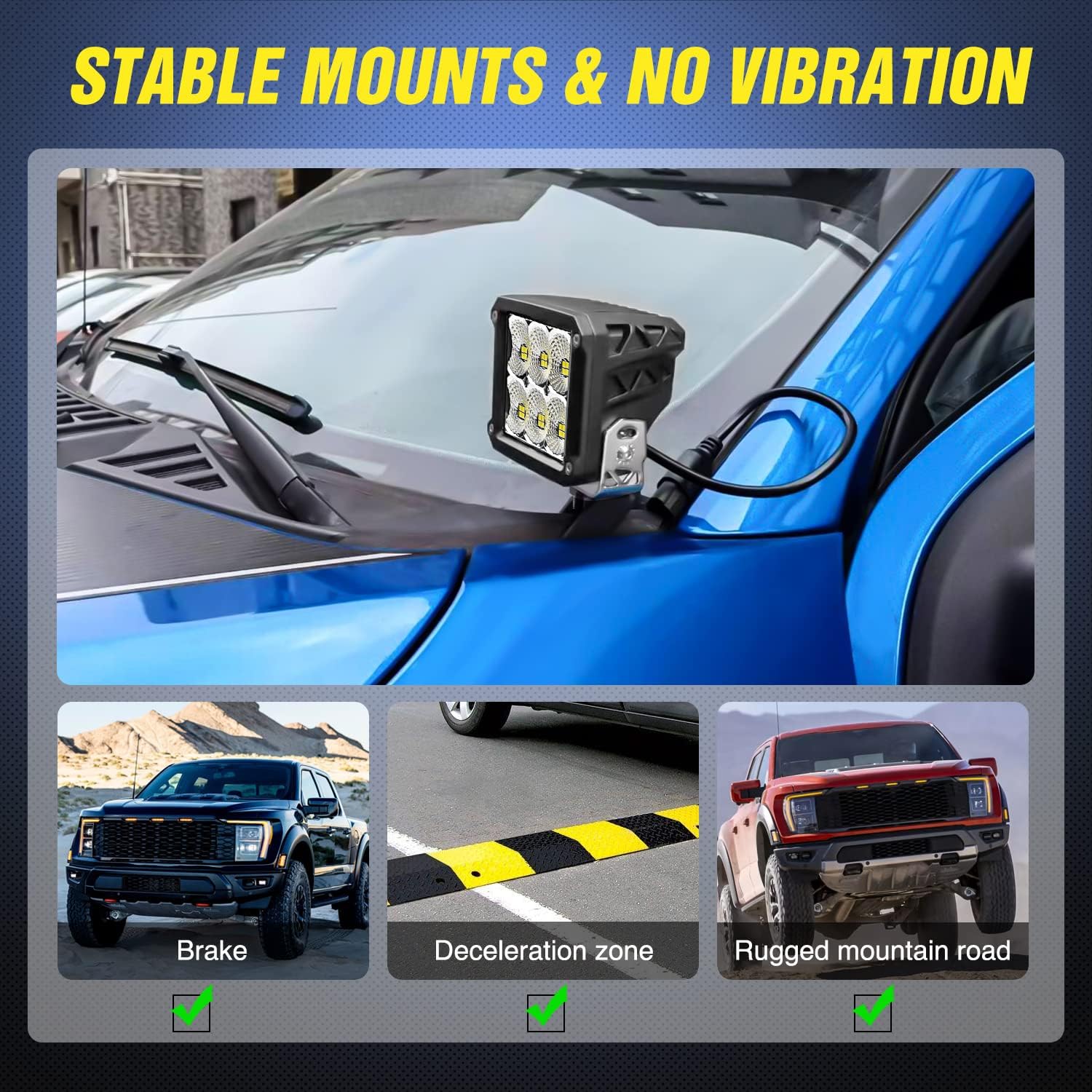 Ford F150 Raptor A-Pillar Light Mounts (2015-2023) | Ditch Light Brackets for Off-Roading & Night Driving | Compatible with 2017-2023 F150 Models | Perfect for Trail Riding, Camping & Truck Accessories