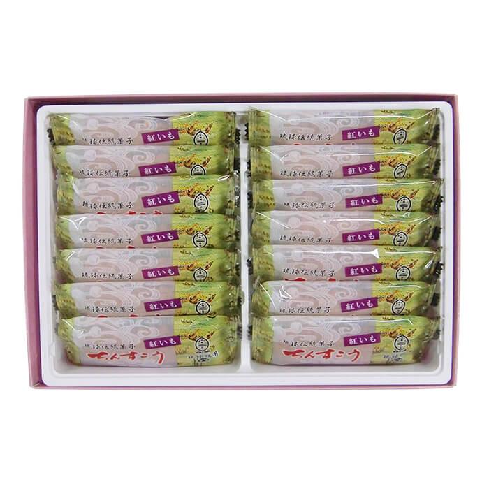 Okashi Goten Purple Sweet Potato Chinsuko Shortbread Cookies - 14 Count | Authentic Japanese Sweet Potato Biscuits | Perfect for Tea Time, Gifts & Snacking