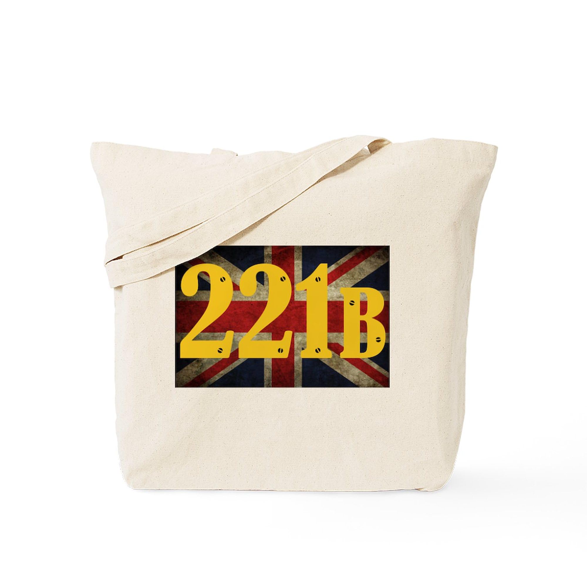 221B Baker Street Sherlock Holmes Tote Bag - Natural Canvas Reusable Shopping Bag for Groceries, Books & Travel | Eco-Friendly & Durable
