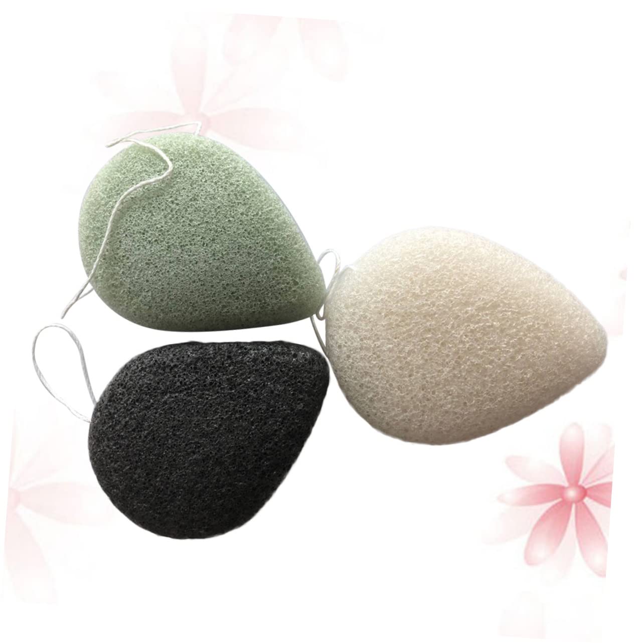 PLAFOPE Konjac Sponge Set - 3pc Natural Facial Cleansing Sponges for Makeup Removal & Deep Cleaning | Gentle Exfoliating, Vegan & Eco-Friendly | Perfect for Daily Skincare & Travel
