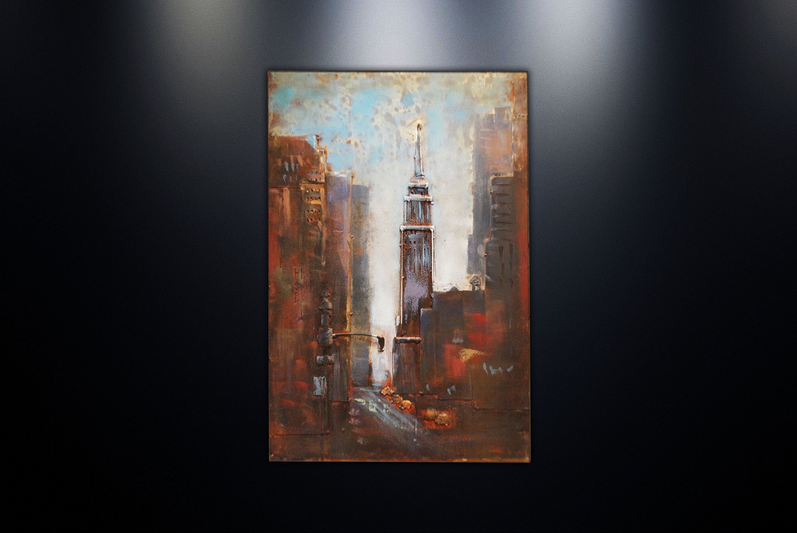Modern Metal Wall Art Sculpture - Empire State Building Home Decor (15''x23'') - Perfect for Living Room, Office & Gift Ideas