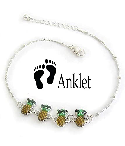 Trendy Women's Pineapple Link Anklet - Dainty Gold Ankle Bracelet for Summer Beach Wear & Casual Outfits | Perfect for Vacation Accessories, Boho Style & Everyday Fashion Jewelry