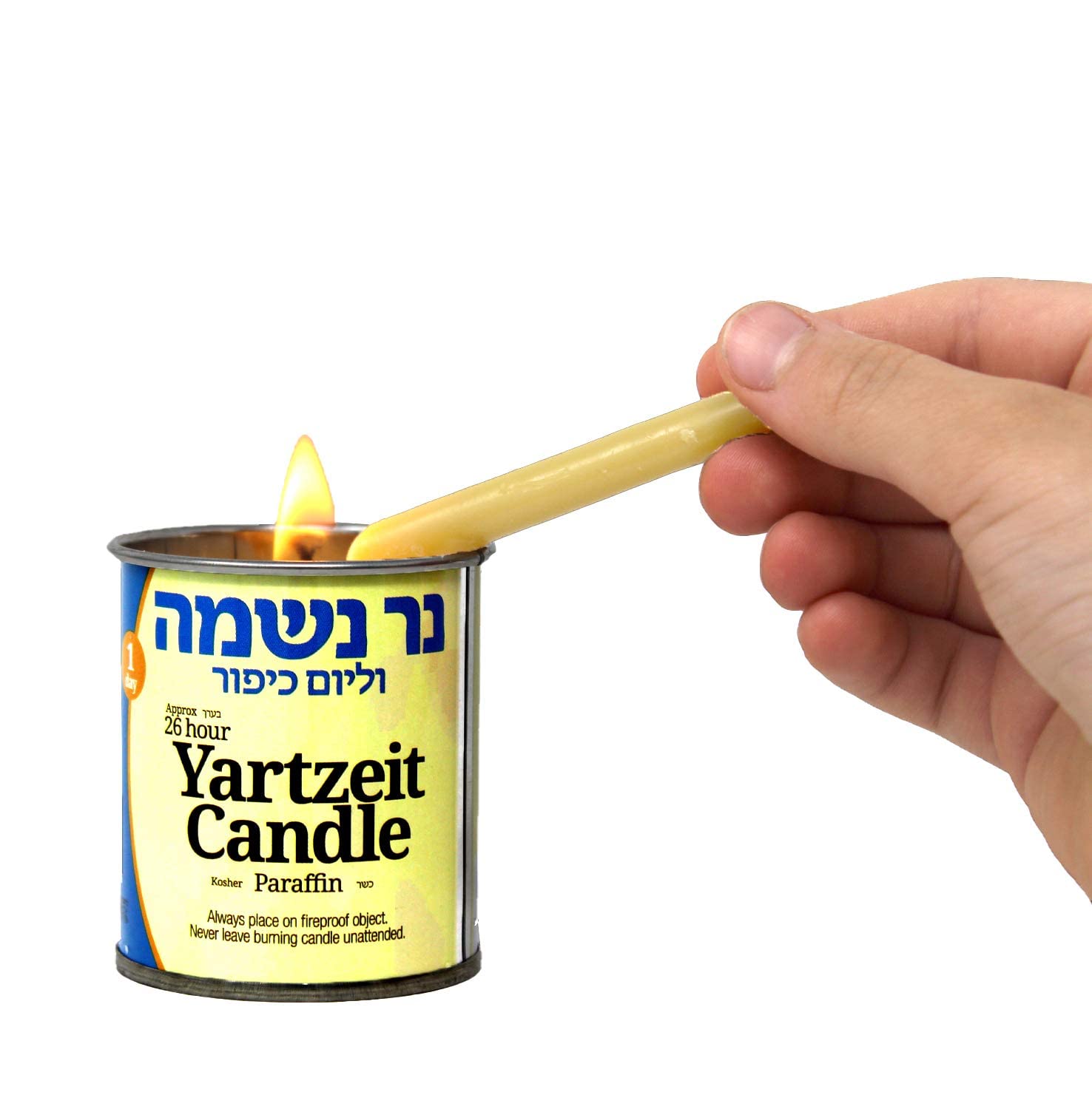 RAMBUE 24-Hour Yahrzeit Memorial Candle in Tins (6 Pack) - Long-Lasting White Paraffin Wax Candle with 1-Day Burn Time for Jewish Remembrance Ceremonies, Home Memorials & Religious Observances