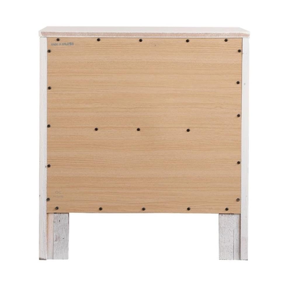 Glory Furniture Burlington 2-Drawer Nightstand - White Wooden Bedside Table for Bedroom, Living Room & Guest Room Storage