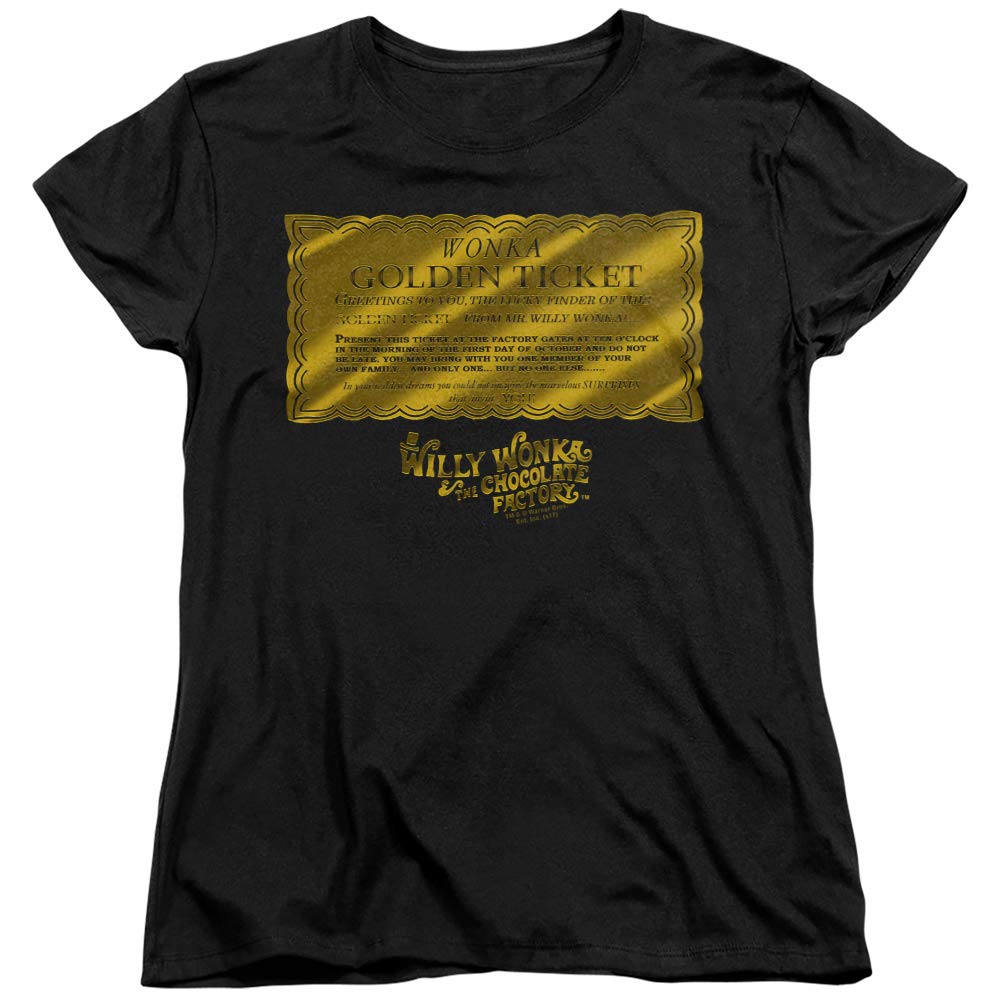 Willy Wonka & The Chocolate Factory Golden Ticket Women's T-Shirt | Vintage Movie Tee | Casual Wear & Gift for Fans
