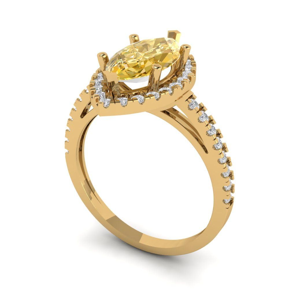 2.38ct Marquise Citrine Ring 18K Gold for Engagement & Wedding