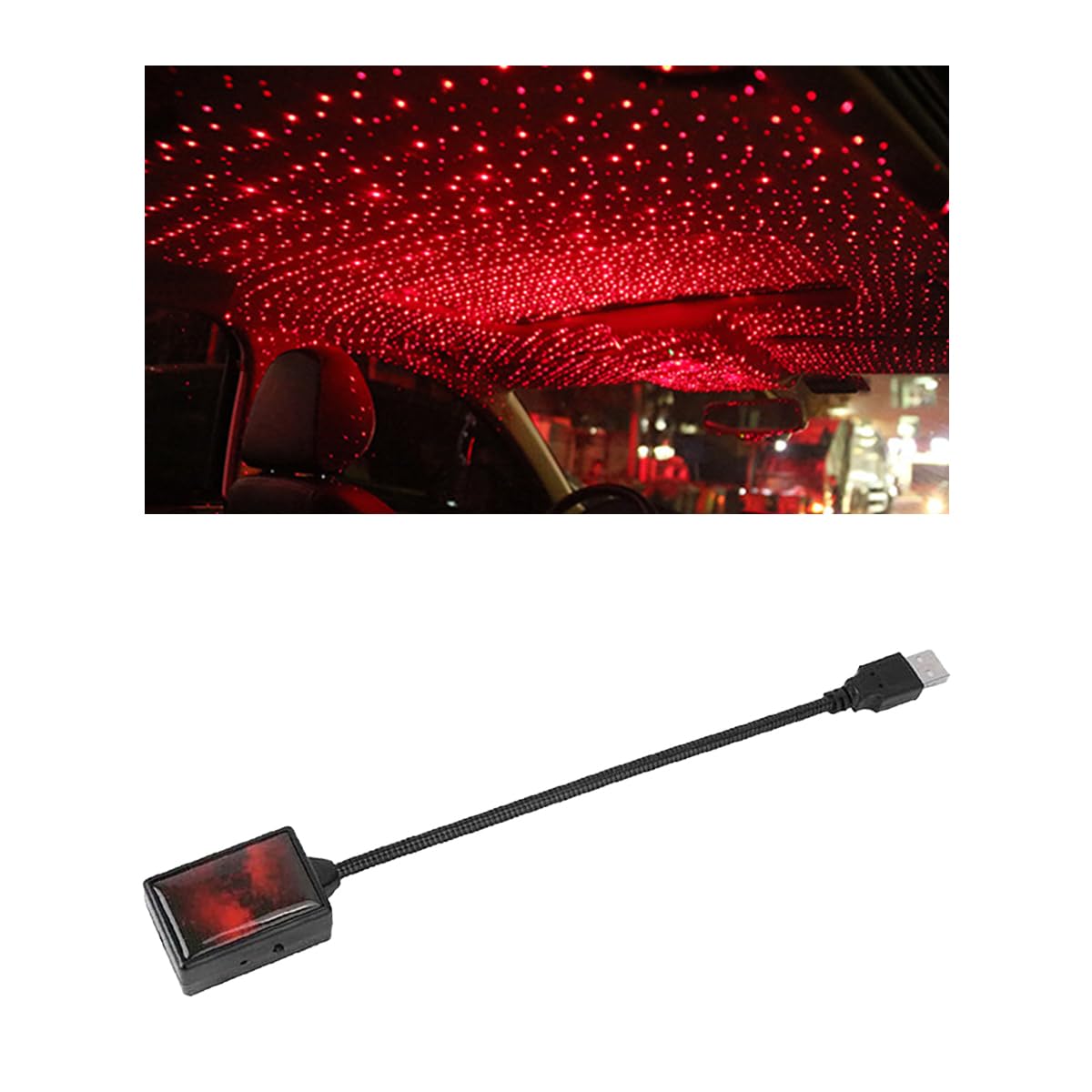 USB Car Roof Star Night Light - Portable Adjustable LED Projector for Romantic Atmosphere | Perfect for Car Interior Decoration, Wedding Cars, Ceiling, Bedroom & Party Decor | Create Stellar Ambiance for Date Nights, Road Trips & Special Events