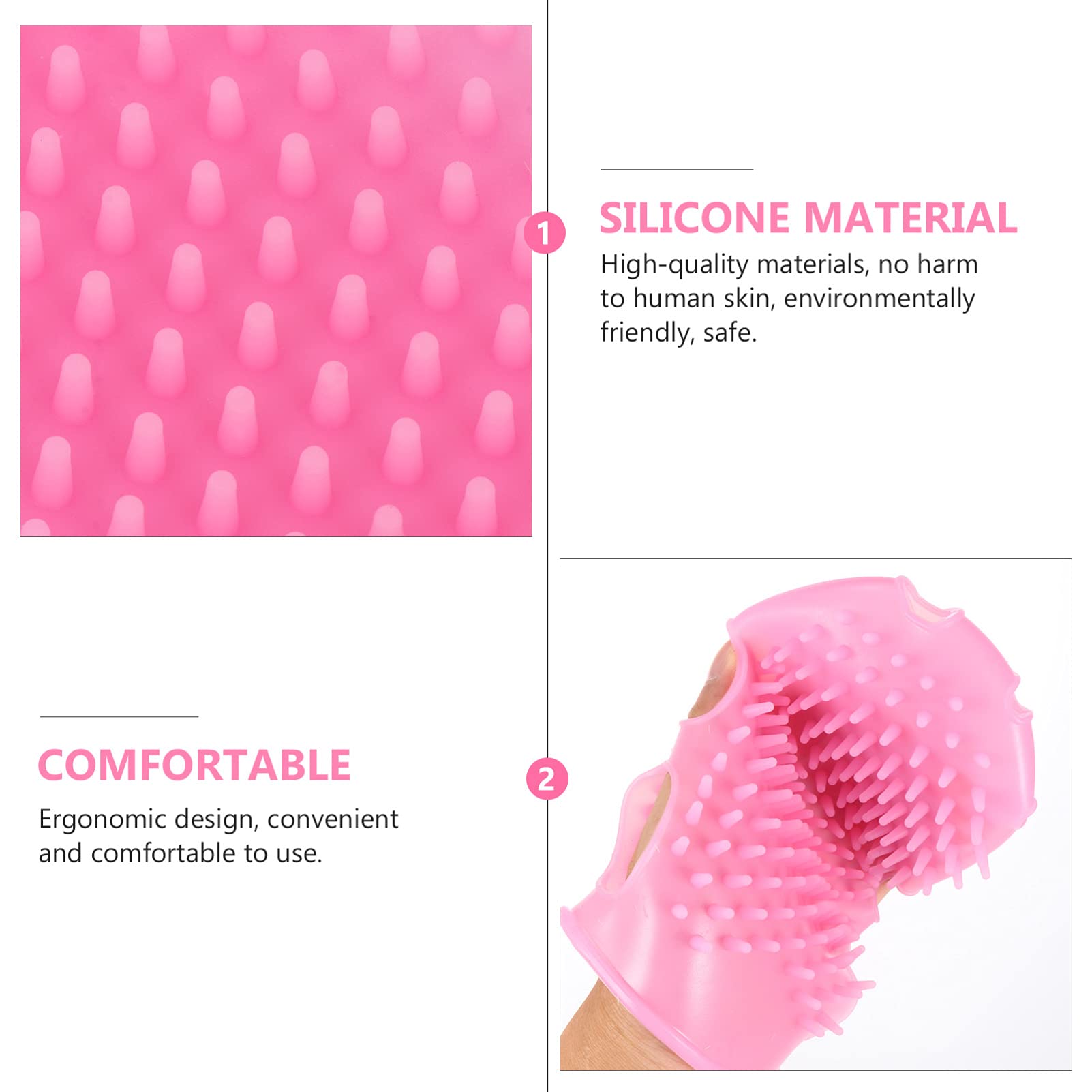 EXCLUZO 2-Pack Silicone Body Scrubber Gloves - Dual Exfoliating & Washing Brush for Shower, Bath & Spa - Soft Reusable Bathing Glove Pads for Smooth Skin Care & Dead Skin Removal - Perfect for Home & Travel Use
