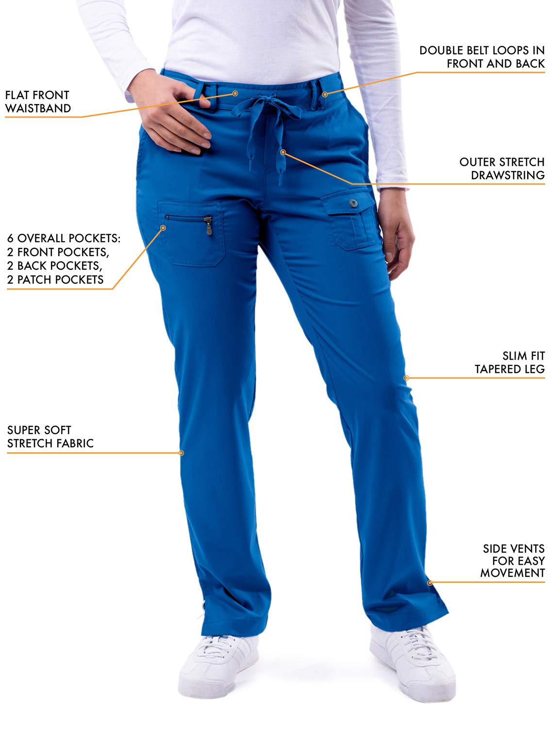 Adar Pro Breakthrough Plus Scrub Set for Women - Enhanced V-Neck Top & Multi-Pocket Pants - Petite/Tall Sizes - Comfortable Medical Uniform for Nurses, Doctors & Healthcare Professionals - Perfect for Hospitals, Clinics & Long Shifts