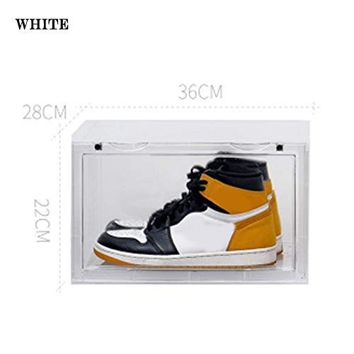 2 Pcs Clear Plastic Shoe Storage Boxes - Stackable Drawer Organizer for Men & Women - Transparent Shoe Holder for Closet, Bedroom & Entryway Organization - Space Saving Shoe Container for Sneakers, Heels & Boots