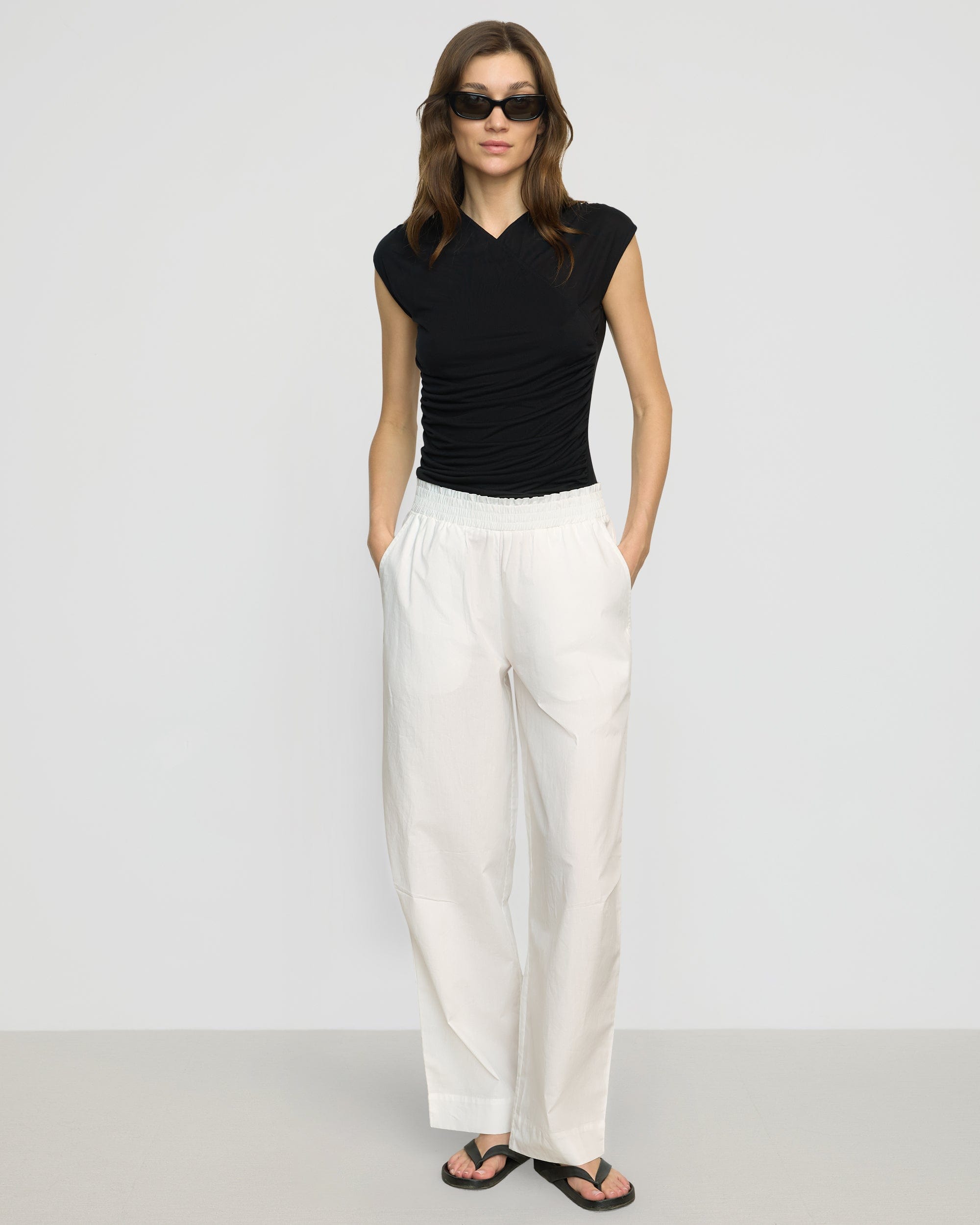Lila Tencel Wrap Neck Tee - Soft Sustainable Women's V-Neck T-Shirt for Casual Wear & Layering