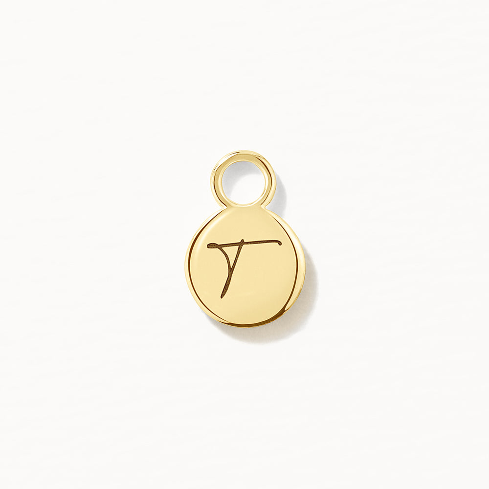 10k Gold Engravable Circle Charm - Personalized Jewelry for Birthdays, Anniversaries & Special Occasions
